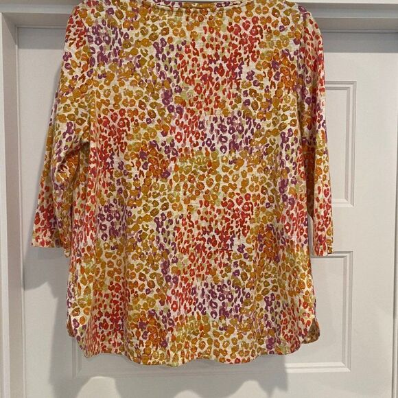 Chico Women's Classic Animal Print Cotton Modal Slub Pocket Tee, Size Large - Picture 7 of 9